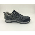 New Designed Flyknit Fabric Grey Color Safety Shoes (16063)